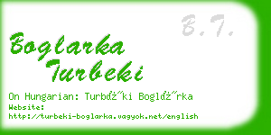 boglarka turbeki business card